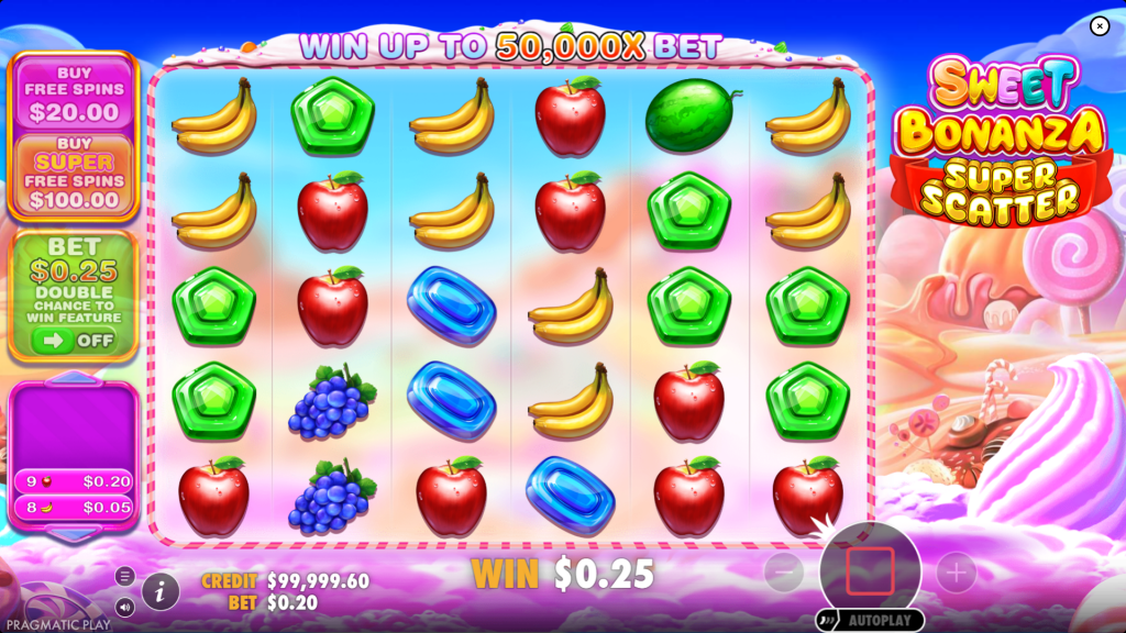 Sweet Bonanza Super Scatter visuals