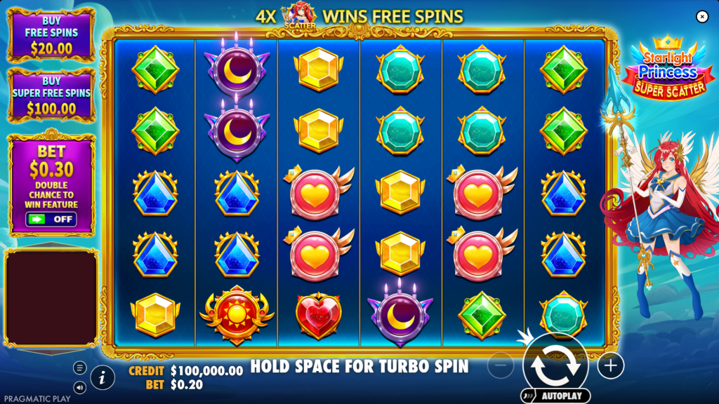 Starlight Princess super scatter visuals